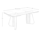 thumbnail of Angel Cerdá Tavolo da pranzo rettangolare allungabile in vetro temperato, noce e acciaio cromato 1159C 180 x 100 x 76