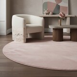 thumbnail of Teppich Wohnzimmer Einfarbig Pflegeleicht Waschbar Schlafzimmer OEKO-TEX Rund Rosa 160x160 cm Schadstoffgeprüft – LECH von Kadima Design