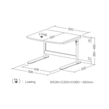 thumbnail of ROLINE Laptop-/Drucker-Tisch, verstellbar, grau