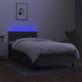 thumbnail of vidaXL Boxspringbett mit Matratze & LED Dunkelgrau 90x190 cm Stoff