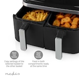 thumbnail of Nedis Doppelte Heißluftfritteuse - 2x4.2 l - Timer: 60 min - Anzahl voreingestellter Programme: 10 - Digital - Schwarz