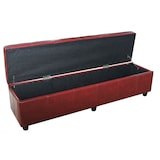 thumbnail of Set Gruppo di sedute Panca con contenitore Kriens XXL+4 sedie Littau, finta pelle/pelle certificata FSC® ~ rosso