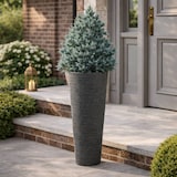 thumbnail of WellHome - Blumentopf aus Rotationsgeformtes Polyethylen 31L Ø48x135cm in farbe Granitschwarz - Tubra Round SLIM HIGH