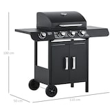 thumbnail of Outsunny Barbecue a Gas con Coperchio e Termometro, Fornello e 2 Ruote