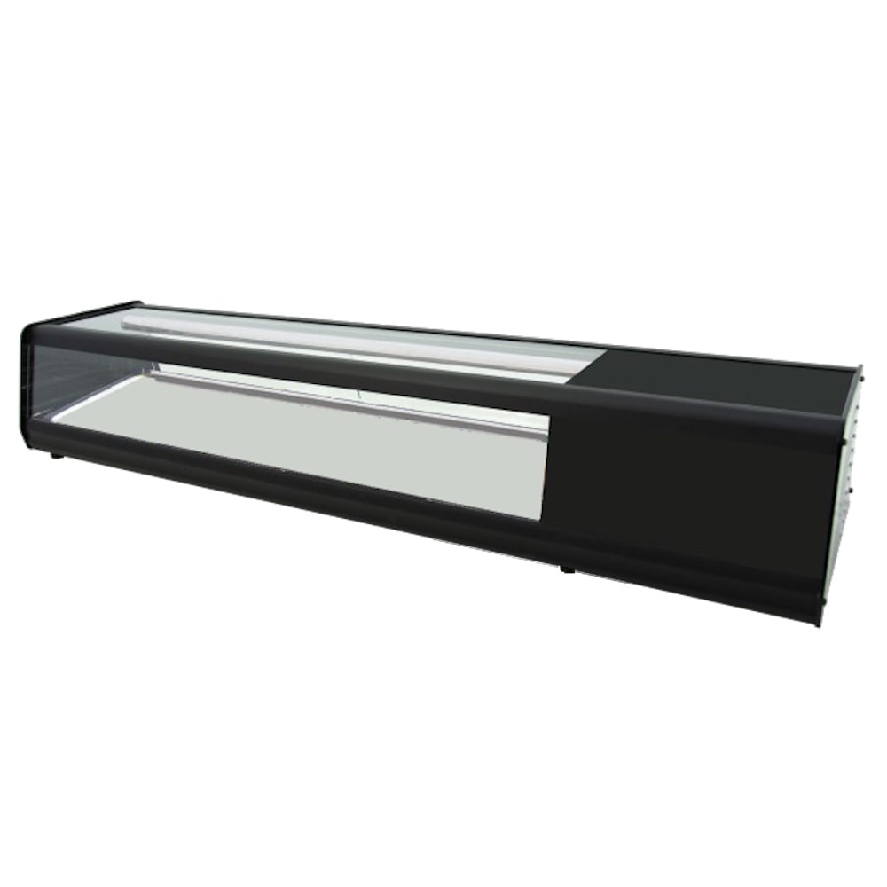 Gekoelde tapasvitrine voor 4 gn 1/3 recht glas - 1455x400x300 mm - 160 W 230/1V - 13RC8144 Eurast