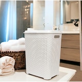 thumbnail of Cesto de roupa suja I Put Everything Cesto de vime de plástico para roupa suja efeito rattan (branco)