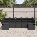 thumbnail of vidaXL Garten-Sofa-Set mit Kissen mit Speicher 7 pcs Schwarz