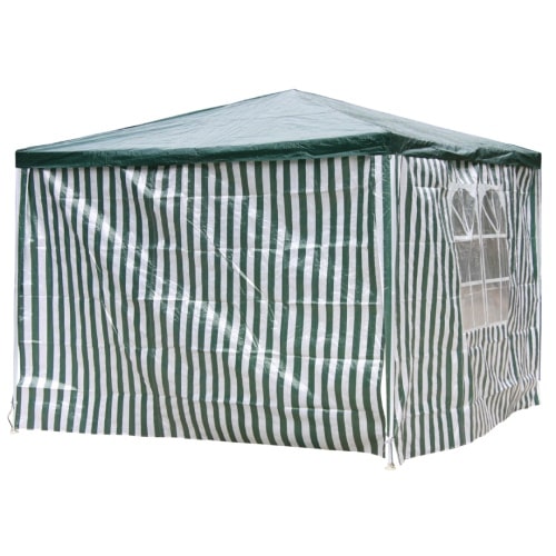 2er Set Seitenteile für Pavillon 3x3x2,5m Fenster Seitenwand Faltpavillon Partyzelt grün weiß : Grün/Weiß