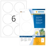 thumbnail of Ablösbare Etiketten Ø 85 mm, 600 Etiketten, weiß, rund, wieder haftend