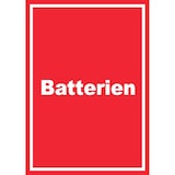 thumbnail of Batterien Mülltrennung Schild mit Text hochkant A1 Rückseite selbstklebend