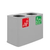 thumbnail of Stil Casa PURE afvalinzamelingssysteem, gelakt staal, 80x38xh. 50 cm, 140 liter met twee compartimenten van elk 70 liter, wit.