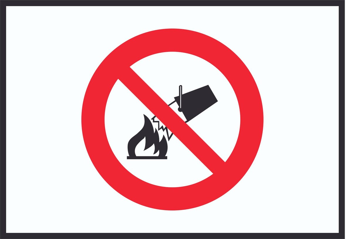 Mit Wasser löschen verboten Symbol Schild A0 (841x1189mm)