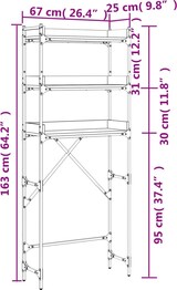 thumbnail of vidaXL Waschmaschinenregal Sonoma-Eiche 67x25x163 cm Holzwerkstoff