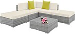 thumbnail of tectake Conjunto de salón de ratán con estructura de aluminio «Paris»  Gris Claro