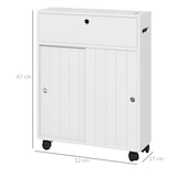 thumbnail of kleankin mueble auxiliar baño moderno armario de baño con 4 ruedas 2 agujeros para papel 2 armarios y estantes ajustables para salón 52x17x67 cm