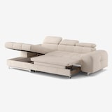 thumbnail of Divano letto 3 posti penisola sinistra contenitore poggiatesta regolabile Nura - Beige-C241563.G008