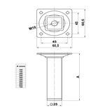thumbnail of Metall-Möbelbein 600mm Couchfuss Schwarz Eckig Möbelfuss Tischstütze 25 x 25mm