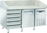 thumbnail of Pizzatheke aus Edelstahl 1 Tür + 5 Schubladen. Platte aus Granit. Automatische Abtauung. Temperatur +2°C/+8°C. Maße 150x80x104h cm. CoolHead QZ16