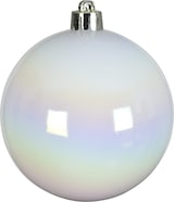 thumbnail of Weihnachtskugeln 8cm Kunststoff Christbaumkugeln Regenbogen irisierend weiß