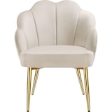 thumbnail of tectake Sillón de cóctel HELLEN, acolchado con tapizado de terciopelo  Crema/Oro