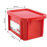 thumbnail of GILAC Bac renforcé HACCP 400 x 300 + couvercle - 15 L - Rouge G119609