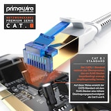 thumbnail of Primewire Flachbandpatchkabel CAT 8 mit Baumwollummantelung - Gigabit Ethernet LAN Kabel - 40 Gbit/s - S/FTP PIMF Schirmung - Netzwerkkabel - 5m