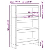 thumbnail of vidaXL Boekenkast Oud Hout 80 x 30 x 155cm Bewerkt hout