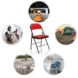 thumbnail of Silla de confidente / silla para visitas / silla plegable TUDELA PU rojo hjh OFFICE