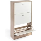 thumbnail of DUPI Mueble Zapatero Madera | 3 Puertas Oscilobatientes | 6 Baldas para 28 Zapatos | Diseño Minimalista | Zapatero Entrada (Taupe/Blanco)