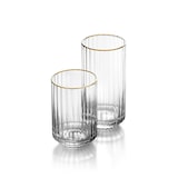 thumbnail of Bazar Bizar Longdrinkglas van glas 6.7x6.7x14 cm goudkleurig