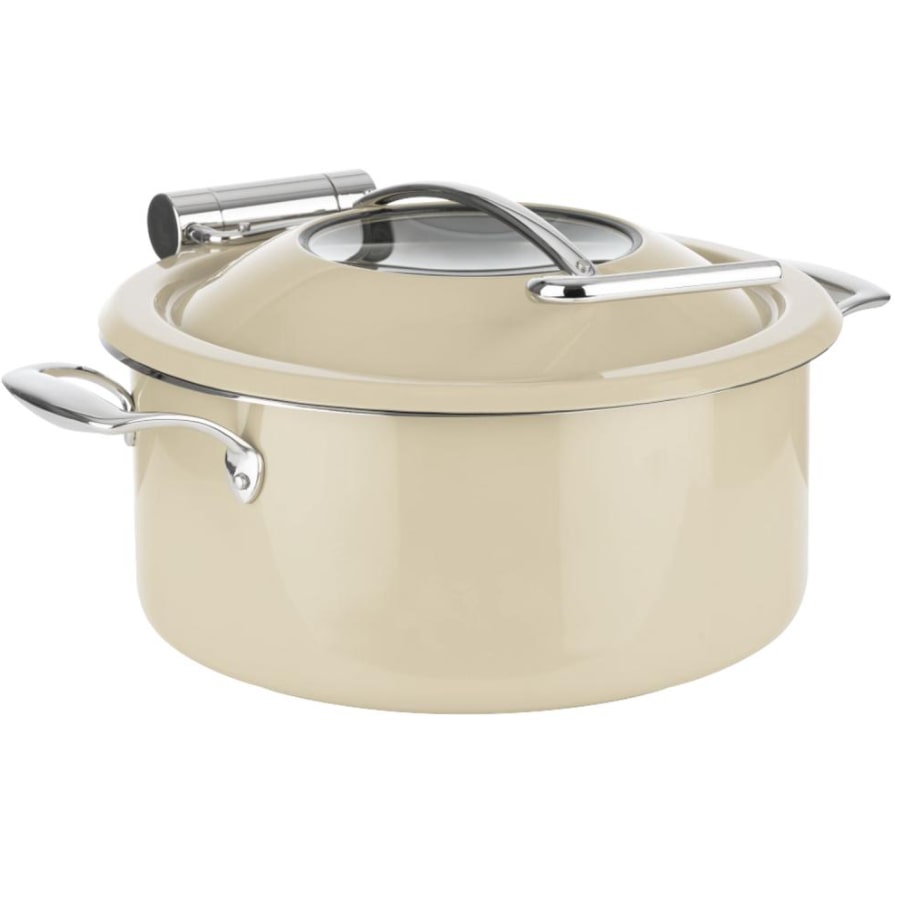 APS Chafing Dish ORBIT - roestvrij staal 18/8, Ø 30,5 cm, 8 liter, geschikt voor inductie, zandkleurig