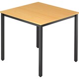thumbnail of bümö Multifunktionstisch Buche, Tisch 80 x 80 cm, Tischfuß vierkant in schwarz - einfacher Tisch klein, Besprechungstisch System D-Serie,