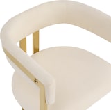 thumbnail of Merax 2er Set Esszimmerstühle Beige Chenille, Polsterstühle mit C-förmiger Rückenlehne, goldfarbenen Metallbeinen & 150 kg Belastbarkeit