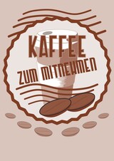 thumbnail of Verkaufsschild Schild Kaffee Mitnehmen Hochkant A3 Rückseite selbstklebend
