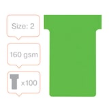 thumbnail of Pack de 100 fiches T, indice 2 / 60 mm, 170 g/m², vert