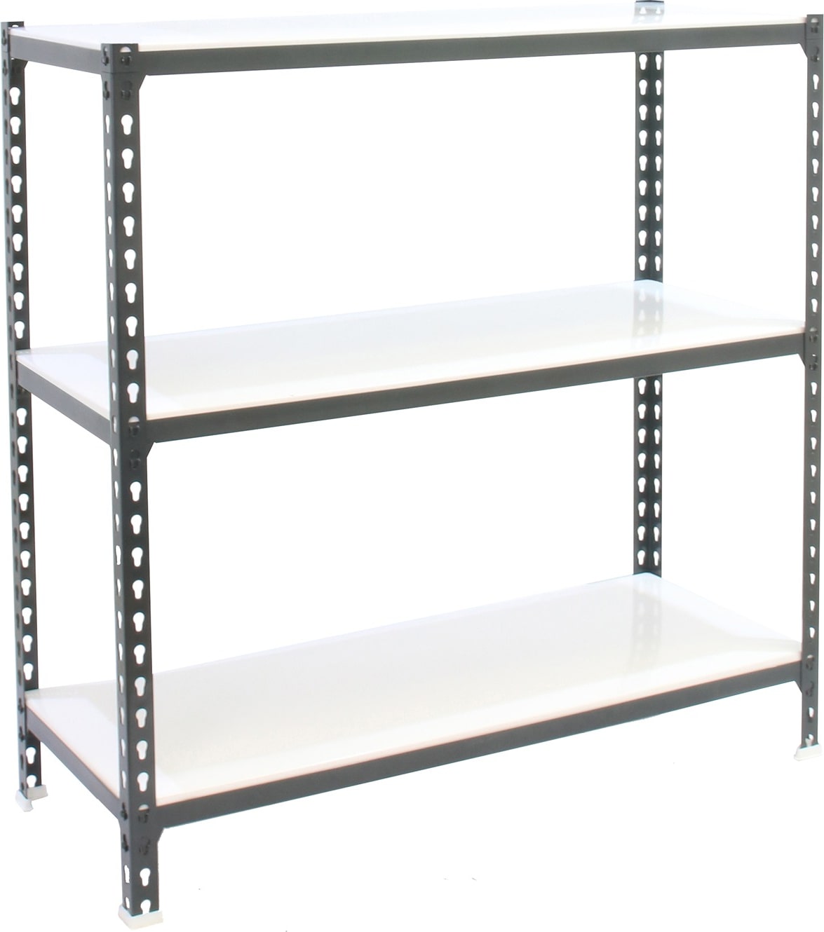 SimonRack Estantería Metálica, 900x1200x500 mm, 3 Alturas, Bandeja Metal, 200 kg de Punto Flexión, Antracita/Blanco - Simonclick