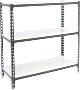 thumbnail of SimonRack Estantería Metálica, 900x1200x500 mm, 3 Alturas, Bandeja Metal, 200 kg de Punto Flexión, Antracita/Blanco - Simonclick
