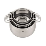 thumbnail of ELO Topfset Mystery, Edelstahl, 3 teilig ( Ø16 cm/ Ø20 cm/ Ø24 cm), induktionsfähig, backofenfest