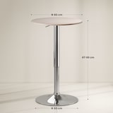 thumbnail of HOMCOM mesa de bar redonda con altura ajustable 67-93 cm, Ø60 cm, giratoria 360°, con base redonda de metal cromado, para bistró, cocina, natural