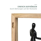 thumbnail of Dekofigur Moments Schwarz 52,5 cm Mangoholz Aluminium Wandfigur mit drei Figuren Symbol für Gemeinschaft Begegnung Zusammenhalt Dekoration Handarbeit
