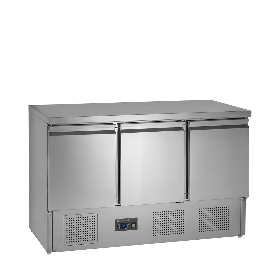 Mesa fría Saladette GN1/1 SA1365 S/S – 3 Puertas Macizas, 400 L, SS304 de Tefcold
