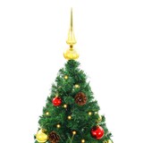 thumbnail of vidaXL Kunstkerstboom met verlichting en kerstballen 210 cm groen