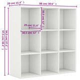 thumbnail of vidaXL Bücherregal Weiß 98x29x97,5 cm Holzwerkstoff