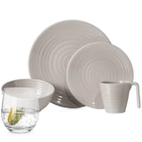 thumbnail of Melamin Geschirr Set 4 Personen Coffee 16 Teilig + Tiamo Gläser Wassergläser Tafelgeschirr Picknick BBQ Kochgeschirr
