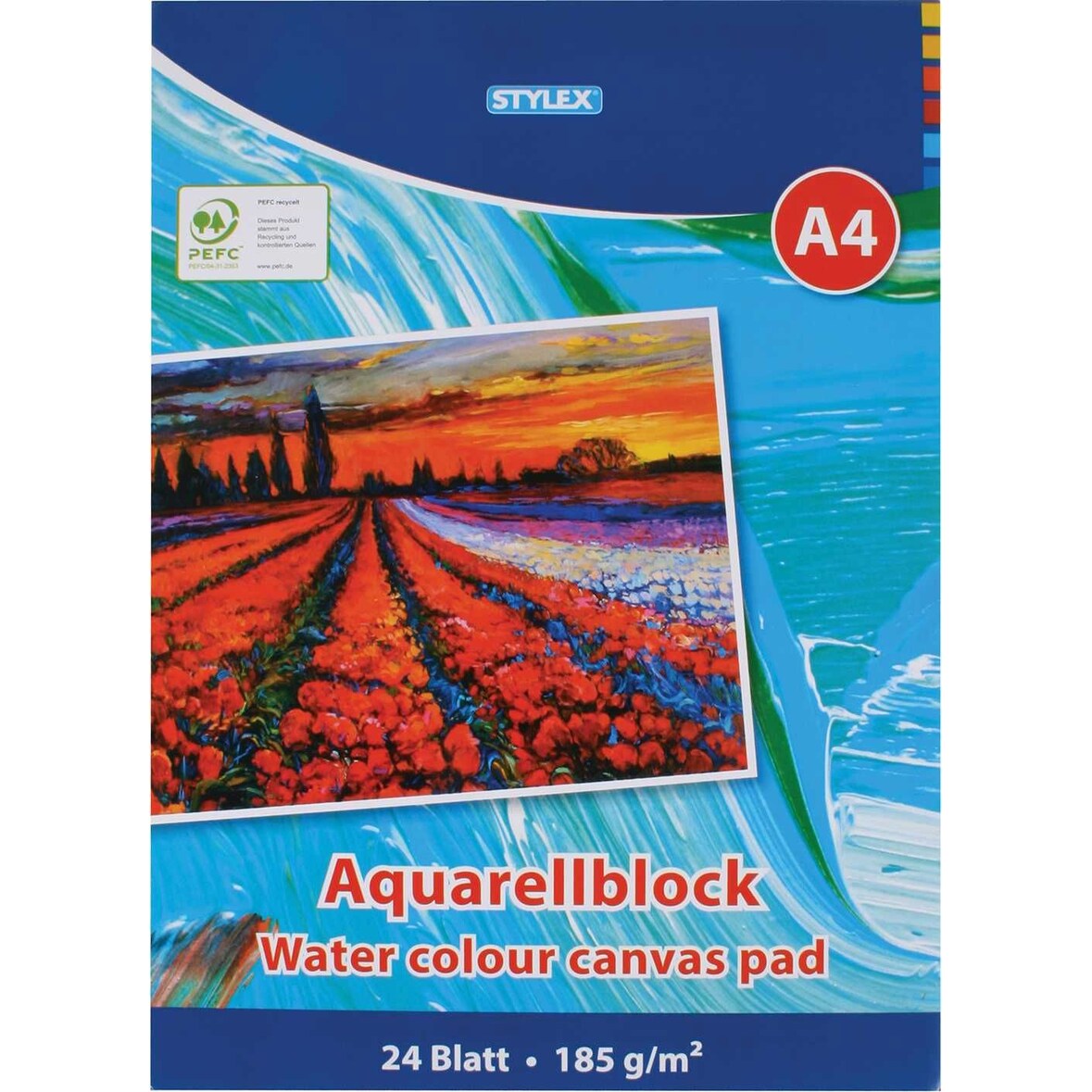 STYLEX® 28690 Aquarellblock - A4, 185 g/qm, 24 Blatt