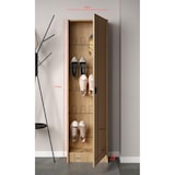 thumbnail of HERDASA, Zapatero alto en melamina NUX, 175x50x24 roble dorado con puerta efecto vallado