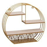 thumbnail of WellHome - Wandregal Holz Metall Rund Gold