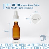 thumbnail of 20x Frascos Spray em Vidro Âmbar de 100 ml com Tampa Vaporizadora + 20 Etiquetas Personalizadas – Óleos Essenciais e Cosméticos