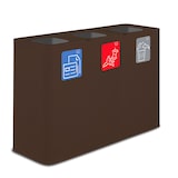 thumbnail of Stil Casa PURE Abfallsammelsystem, lackierter Stahl, 115x38xh. 80 cm, 300 Liter mit drei Fächern zu je 100 Litern, corten.