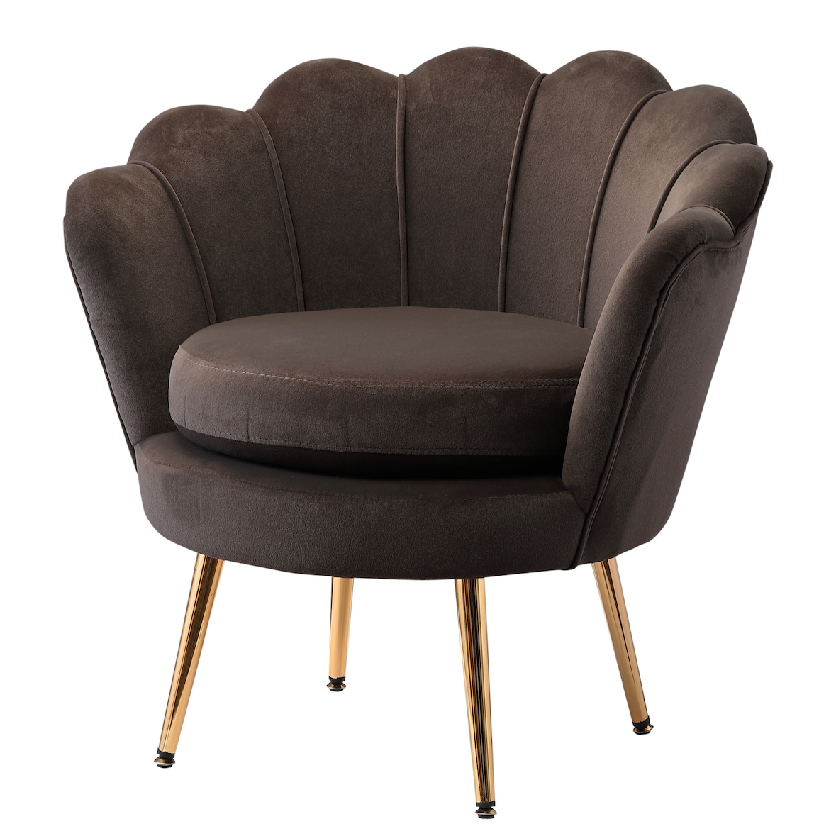 HOMCOM Poltrona Vintage in Velluto Marrone Poltroncina da Camera